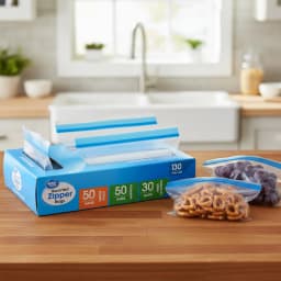 Great Value Assorted Zipper Bags Variety Pack, 130 Count - Thumbnail 2