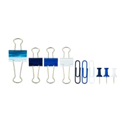 (4 pack) Pen + Gear Clips and Pins Set, 156 Counts, Color Blue & White, Size 19mm,25mm,33mm.Model 595466248 - Thumbnail 4