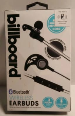 RHEA- Billboard Bluetooth Wireless Earbuds Model Bb898 Black -New In Box- Nice Item - Thumbnail 1