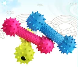 OAVQHLG3B Pets Puppy and Dog Toothbrush Dental Chew Toy Bone, Teeth Cleaning, Teething, Soft Flexible Durable Rubber Dog Toys, Small Treat Holder - Thumbnail 2