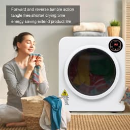 Ktaxon 3.5 cu. ft. Portable Electric Compact Stainless Steel Dryer, White - Thumbnail 2