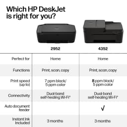 HP DeskJet 2952 Wireless All-in-One Color Inkjet Printer, 3 Months Free Instant Ink, Black - Thumbnail 5