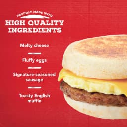 Jimmy Dean Frozen Breakfast Sandwich, Sausage Egg & Cheese English Muffin, 8 Count - Thumbnail 4