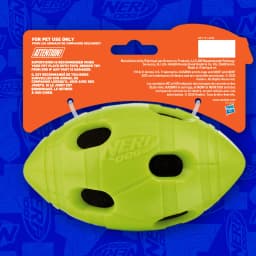 Nerf Dog TPR Bash Crinkle & Squeak Football Dog Toy, 6 inch - Thumbnail 8