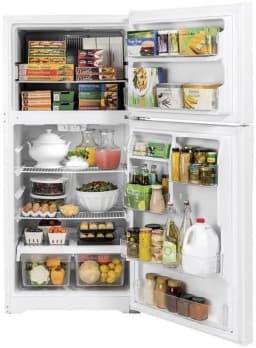 GE GTE19DTNRWW 30 Top Freezer Refrigerator with 19.1 cu. ft. Total Capacity LED Lighting Adjustable Wire Shelves Upfront Temperature Controls ADA - Thumbnail 2