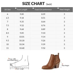 LuckLilac Women's Brown Ankle Boots V-Cut Chunky Block Heel Elastic Gore Fashion Booties for Office Work，9M - Thumbnail 5