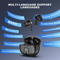 Language Translator Earbuds 138 Language Wireless Translation Earphones AI Bluetooth Real Time Translating Earbuds W/App Touch,Speaker, Free Talk - Thumbnail 3