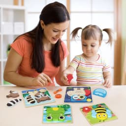 LotFancy Wooden Puzzles for Toddlers 1-3, 8 Pack Animal Toddler Puzzles, Montessori Toys - Thumbnail 3