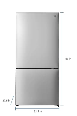 Kenmore 31" 17.8 Cu. ft. Capacity Counter-Depth Refrigerator with Bottom Freezer, Fingerprint Resistant Stainless Steel - Thumbnail 2