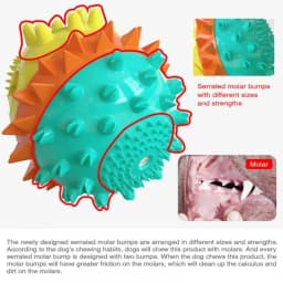 Dog Teething Toys Ball Non Toxic Durable Dog IQ Puzzle Chew Toys for Puppy Small Large Dog Teeth Cleaning/Chewing/Playing/Treat Dispensing Dog Toys - Thumbnail 8