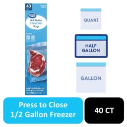 Great Value Double Zipper Half Gallon Freezer Bag, 40 Count - Thumbnail 1