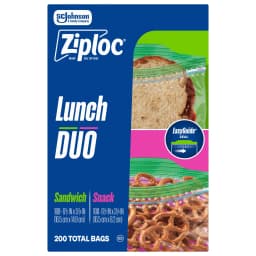 Ziploc® Brand Lunch Duo Variety Pack with EasyGuide™ Texture, Grip 'n Seal Technology™, 200 Count - Thumbnail 11