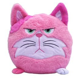 Hangry Petz: Lucy Pink Cat - 12" Animal Plush, Squeeze Tummy For Sounds, Hungry Angry Expression, Embroidered Face, Soft Round Companion, Kids - Thumbnail 1