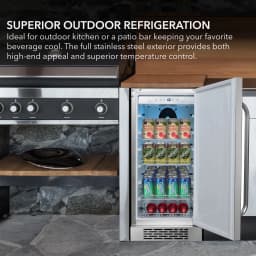 Whynter BOR-326FS 15″ Built-In Energy Star 3.0 cu. ft. Indoor/Outdoor Beverage Refrigerator Cooler Weatherproof in Stainless Steel - Thumbnail 7