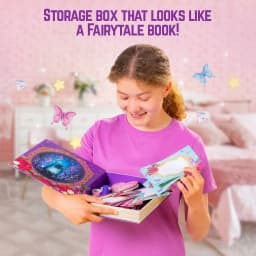 GirlZone Fairytale Writing Set, 45-Piece Fairy Stationery Kit with Paper Sheets, Cards, Stickers and Stampers in a Storybook Box, Magical Gift Idea - Thumbnail 7