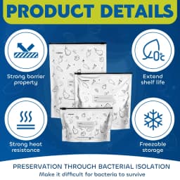DTFMZOV Reusable Aluminum Foil Sealable Storage Bags 30 Pack, 3 Size Thicken Vacuum Zipper Pouches for Food Preservation, Stand Up Foil Freezer Bags - Thumbnail 4