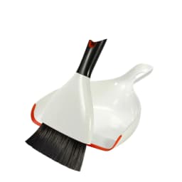 OXO Good Grips Dustpan and Brush Set - Rubber Handle, Household Cleaning - White Set - Thumbnail 1