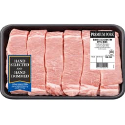 Pork Country Style Ribs Boneless, 6 count, 1.241 - 2.07 lb Tray - Thumbnail 2