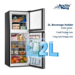 Arctic King 4.5 Cu Ft Two-Door Compact Refrigerator, Stainless Steel Look - Thumbnail 4