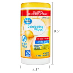 Great Value Lemon Scent Disinfecting Wipes, 1 Lbs, 5.5 oz, 75 Count - Thumbnail 6