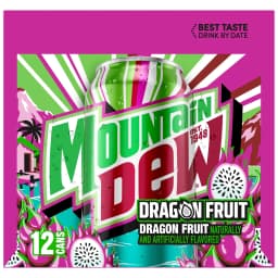 Mountain Dew Soda Dragon Fruit 12 fl oz, 12 Count - Thumbnail 2
