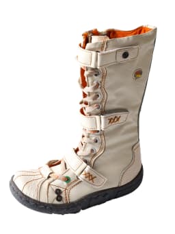 TMA EYES Strape-Accent Washed PU Leather Flat Women's Boot with Plus Size - Thumbnail 1