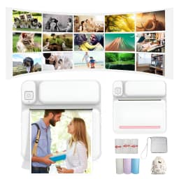GJX Mini Thermal Bluetooth Photo Printers with 3 Rolls of Colored Paper, Multi-color, 6 Count - Thumbnail 1