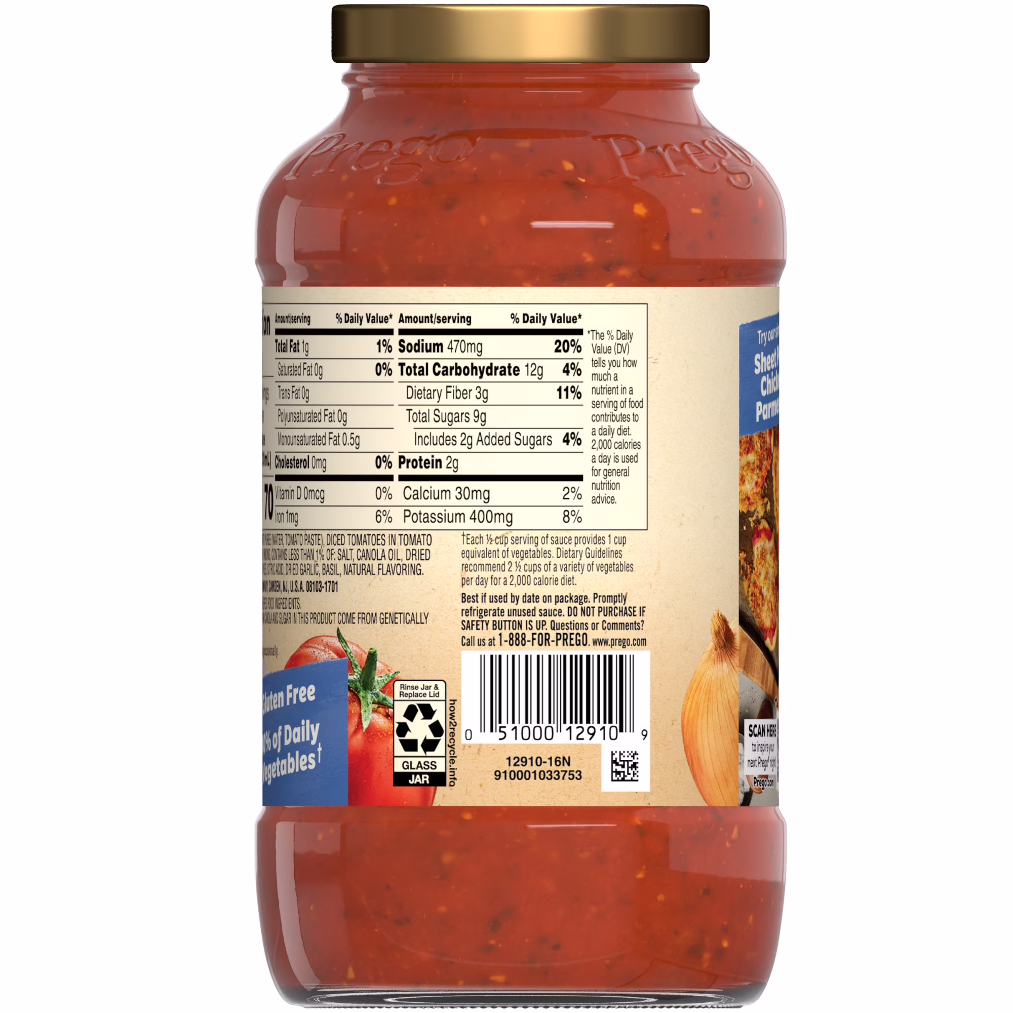 Prego Italian Tomato Pasta Sauce with Roasted Garlic & Herbs, 24 oz Jar - Thumbnail 6