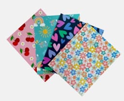 Back to School 2 Pocket Folders Hearts, Flowers, Cherries, Rainbows Set of 4 Elementary Grade School - Thumbnail 1