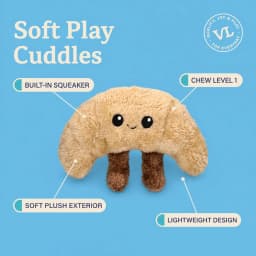 Vibrant Life Brown Croissant Plush Dog Toy with Squeaker, Chew Level 1 - Thumbnail 5