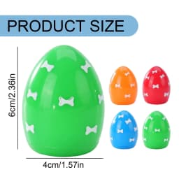 4 Pack Soft Bouncing Easter Egg Dog Toys with Squeaker, Durable Flexible Puppy Teething Chew Orbs, Indoor Outdoor Interactive Throw Fetch Balls - Thumbnail 6