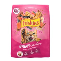 Purina Friskies Gravy Swirlers Dry Cat Food Flavors of Chicken, Salmon and Gravy, 22 lb Bag - Thumbnail 1