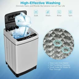 Spaco Full-Automatic Washing Machine 1.5 Cubic Feet 11 LBS Washer and Dryer-Gray, Washer Spinner Portable Washing Machine - Thumbnail 5