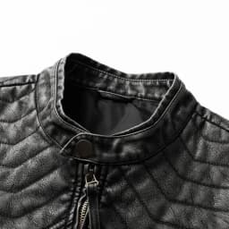 Jackets for Men Plus Size Motorcycle Jacket Zipper Leather Stand-up Collar Casual Solid Winter Jacket,Coats for Men Black - Thumbnail 5