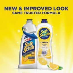 Soft Scrub Cleanser, Lemon Fragrance, Multi-Surface Cleaner for Kitchen, Fights Grease & Grime, 24oz - Thumbnail 2
