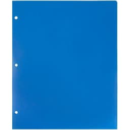 JAM Paper Heavy Duty Plastic 3 Hole Punch School Folders with Pockets, Blue, 6/Pack - Thumbnail 5