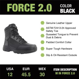 Interceptor Men's Force 8" Steel Toe Tactical Boots - Thumbnail 4