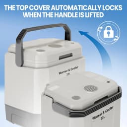 QinaQin 35 Quart (33 L) Electric Cooler & Warmer, Portable Car Refrigerator with Automatic Locking Handle, 12V Car Freezer for Vehicle with 110V AC - Thumbnail 7