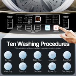 20 lbs Portable Washing Machine, Large Capacity Full Automatic Washing Machine, Compact Laundry Washer for Home Apartment, Coffee Gold - Thumbnail 2