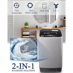 Portable Washing Machine 17.7 lbs Full Automatic Washer and dryer Machine with 10 Programs & 8 Water Levels Lavadora for Apartment,Bathroom,RV, Gold - Thumbnail 5