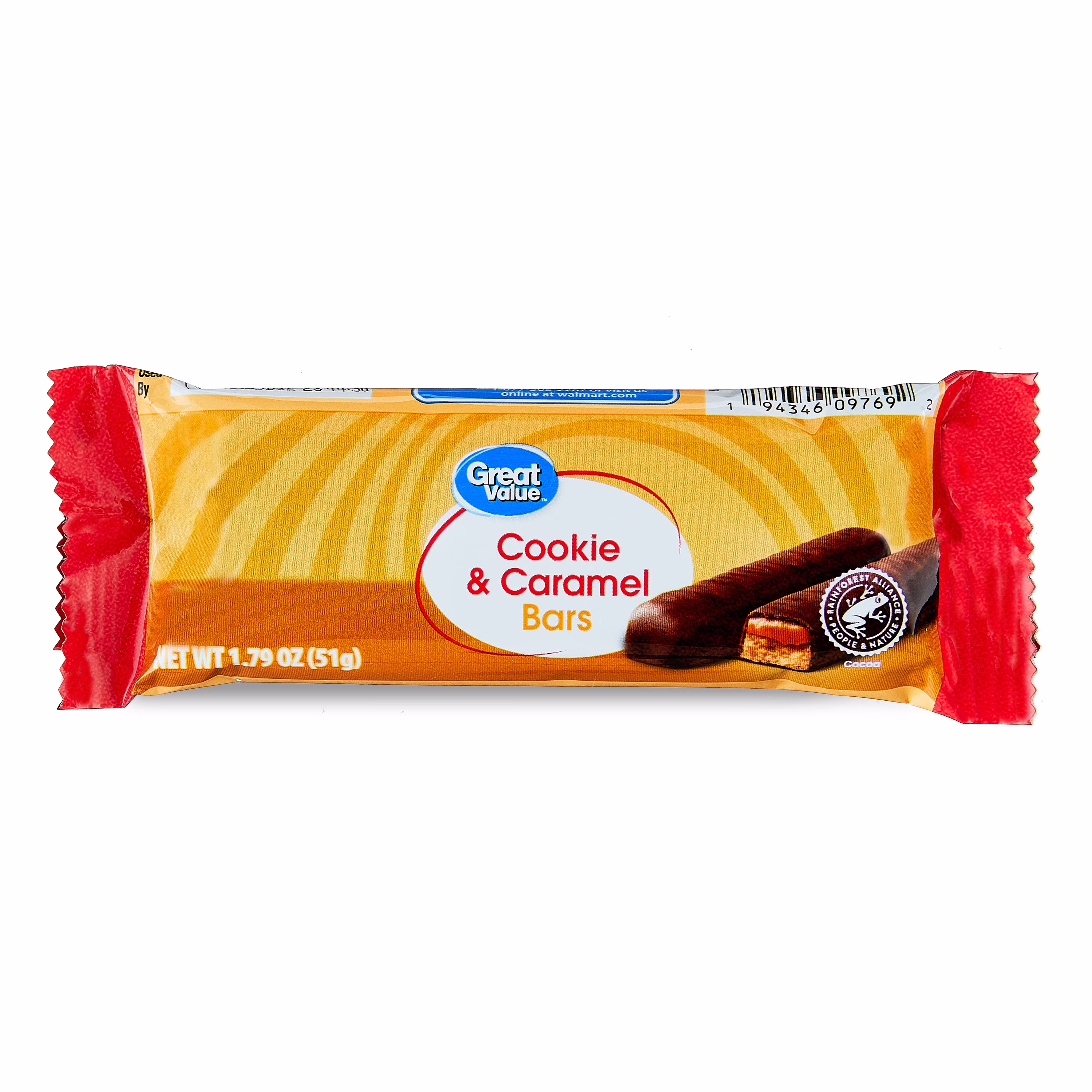 Great Value Cookie and Caramel Bars, 1.79 oz - Thumbnail 1