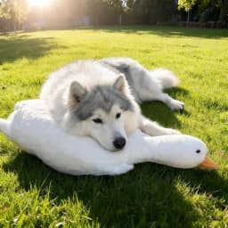 Big Duck Plushies Doll, Large Plush White Duck Dog Toy, Realistic Goose Design Dolls Suitable for Dogs Chew and Play Best Pet(19.7inch) - Thumbnail 5