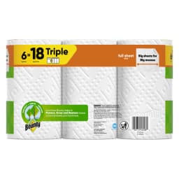 Bounty Paper Towels Full Sheet White, 6 Triple Rolls, 75 Sheets per Roll - Thumbnail 17