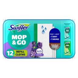 Swiffer Mop & Go, Wet Pads Refill, Floor Cleaner, Cleaning Cloths, Lavender, 12 Count - Thumbnail 1