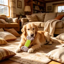 Tough Dog Toys for Aggressive Chewers: Peanut Butter Flavored Long Lasting Dog Bones for Large Dogs, Heavy Duty Nylon & Rubber Dog Chew Toys to Keep - Thumbnail 1