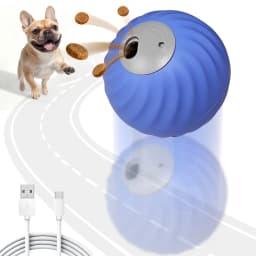 Petbobi Automatic Rechargeable Interactive Dog Ball with Active Rolling Treat Dispensing for Small Medium Dogs, 2.87" Blue - Thumbnail 1