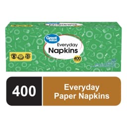 Great Value Everyday Paper Napkins, White, 400 Count, 1-Ply Disposable - Thumbnail 1
