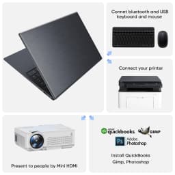 Coolby 15.6 inch Win 11 Laptop Computer with 1920x1080 IPS Display, 8GB RAM/256 GB NVMe SSD - Thumbnail 6