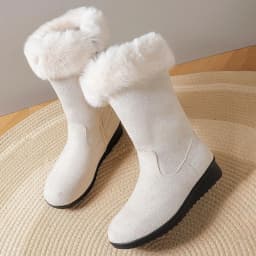 Ynynloco Warm Winter Boots for Women: Fur Lined Mid Calf Boots for Women Comfortable Zipper Snow Boots Waterproof for Cold Weather - Thumbnail 6