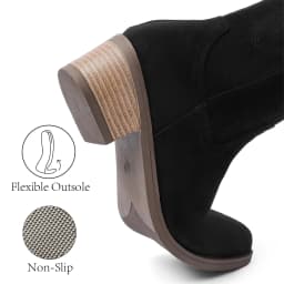 Northblanc Western Cowboy Boots for Women - Knee High Pointed Toe Chunky Heel Cowgirl Boots, Retro Country Vintage Classic Tall Boots - Thumbnail 5